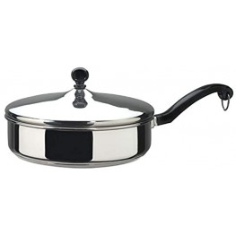 Farberware Classic Stainless Steel Saute Fry Pan with Lid 2.75 Quart Silver