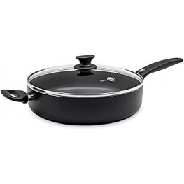GreenPan Saute Pan with Helper Handle & Lid Non Stick Toxin Free Ceramic Skillet Induction Oven & Dishwasher Safe Cookware 28 cm 4.2L Black