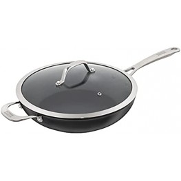 Kuhn Rikon Easy Pro Oven-Safe Non-Stick Induction Saute Pan with Glass Lid 11 inch 28 cm Black
