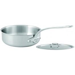 Mauviel M'Urban 28cm 11 w lid Cast SS Handle Tri-Ply saute pan 11 in brushed stainless steel