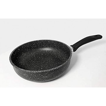 Olympia Hard Cook 11 Inch Non-Stick PFOA-Free Die-Cast Aluminum Deep Fry Pan Capacity 4L Made in Italy