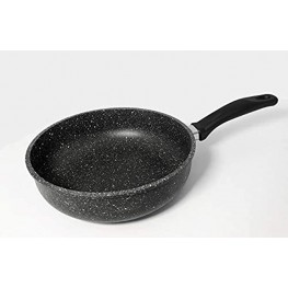 Olympia Hard Cook 9.5 Inch Non-Stick PFOA-Free Die-Cast Aluminum Deep Fry Pan,Capacity 3L Made in Italy 9.5 Inch