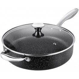 Saute Pan 11-inch Nonstick Deep Frying Pan with Lid 5 Qt Stone-Derived Coating Skillet Induction Compatible