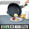 TIBORANG 7 in 1 Multipurpose Heat Indicator Deep Frying Pan with Lid 5 Quart Nonstick Saute Pan with 7-layer Coating,Deep Skillet with Cover Stay-cool Handle Steamed Grid PFOA-Free 11 InchGreen