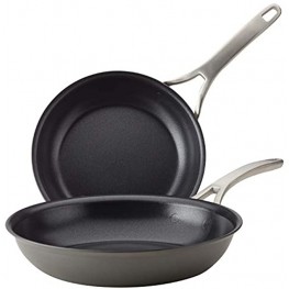 Anolon Allure Hard Anodized Nonstick Frying Pan Set Fry Pan Set Hard Anodized Skillet Set 10.25 and 12.75 Inch Gray