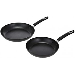 Basics Hard Anodized Non-Stick 2-Piece Skillet Set 9.5-Inch and 11-Inch Black