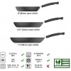 Basics Hard Anodized Non-Stick 3-Piece Skillet Set 8-Inch 9.5-Inch and 11-Inch Black