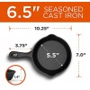 COMMERCIAL CHEF 6.5 Inch Cast Iron Skillet Black