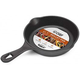 COMMERCIAL CHEF 6.5 Inch Cast Iron Skillet Black