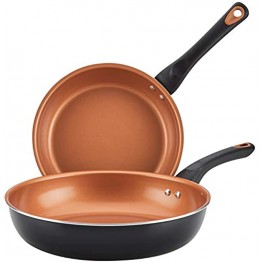 Farberware Glide Nonstick Frying Pan Set Fry Pan Set Skillet Set 9.25 Inch and 11.25 Inch  Black