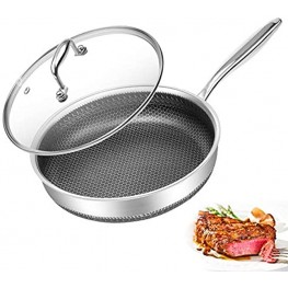 Frying Pan Nonstick Metal Utensil Safe Skillet with Lid 10 Inch Frying Pan with Lid Healthy Pfoa-Free Dishwasher Safe Suitable for All Cooktops