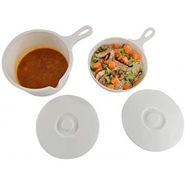 HOME-X Set of 4 Microwave Pot and Skillet with Lid and Handle BPA Free Dishwasher Safe