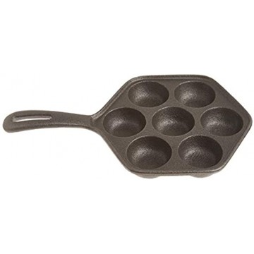 Norpro Cast Iron Stuffed Pancake Pan Munk Aebleskiver 2" 5cm diameter Black