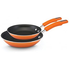 Rachael Ray Brights Nonstick Frying Pan Set Fry Pan Set Skillet Set 9.25 Inch and 11 Inch Orange