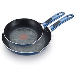 T-fal B037S264 Excite ProGlide Nonstick Thermo-Spot Heat Indicator Dishwasher Oven Safe 8 Inch and 10.5 Inch Fry Pan Cookware Set 2-Piece Blue