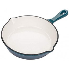 Yarlung 8 Inch Enameled Cast Iron Skillet Nonstick Frying Pan Saucepan Round Cookware Teal Ombre