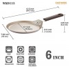CHEFMADE Mini Crepe Pan with Bamboo Spreader 6-Inch Non-Stick Pancake Pan with Insulating Silicone Handle for Gas Induction Electric Cooker Champagne Gold