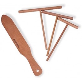 Crepe Spreader and Spatula 4 Set- 12 Inch Crepe Spatula 3.5 5 7 Inch Spreaders Kit Creperie Pancake Maker all Sizes To Fit For Crepe Pans Crepes Maker Made Of 100% Natural Beech Wood