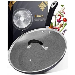 Non Stick Stone Coated Frying Pan Gray Spots with Black Handle 8 Inch