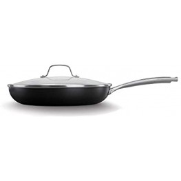 Calphalon Classic Oil-Infused Ceramic PTFE and PFOA Free Cookware 12-inch Fry Pan and Cover Dark Gray