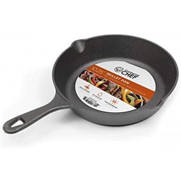 COMMERCIAL CHEF 10.25 Inch Pre-Seasoned Cast Iron Skillet Cast Iron Pan with Dual Pour Spouts