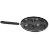 Egg Frying Pan Aluminum Pancake Pan with 4 Round Holes Mold Non-Stick Ham Burger Cooking Pan with Non-Slip Long Handles Omelette Maker Breakfast Making Tool
