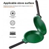 EKDJKK 14 Inch Nonstick Pan Double Side Frittata and Omelette Pan Outdoor Home Baking Hotel Frying Pan Kitchen AccessoryGreen