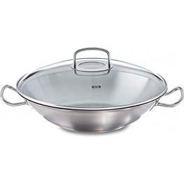 Fissler USA original profi-collection Stainless Steel Wok with Lid 14 in Silver