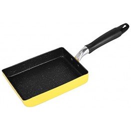 ICUUK Non-Stick Coating Omelette Pan Japanese Tamagoyaki Pan Small Square Frying pan with Silicone Spatula & Brush Ideal For Making Great Omelets Pancakes Crepes or Burritos YELLOW