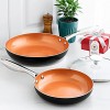 MICHELANGELO Frying Pan Set 10 & 12 Copper Frying Pan Set with Lid Nonstick Frying Pan With Titanium Ceramic Interior Frying Pans Nonstick Nonstick Skillets Induction Compatible