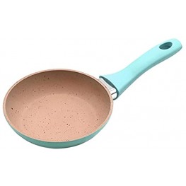 Mini Omelette Pan Non Stick Coated Egg Roll Frying Pan Round Eggs Pan with Handle for Home Kitchen Out Side CampingBlue