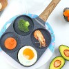 YBENWL Egg Frying Pan Non Stick Egg Cooker Pan 4-Hole Omelet Pan Egg Pancake Pan with Wooden Handle,Gas Stove Fried Poached Egg Pan for Poaching Eggs Work with Open Flame and Gas Stove