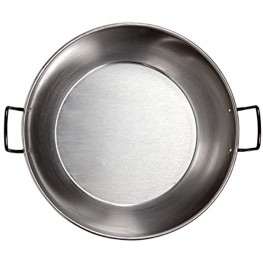 La Valenciana 60 cm Polished Steel Frying Pan with 2 Handles Black