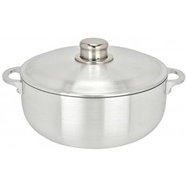ALUMINUM CALDERO STOCK POT by Chef Pro Aluminum Superior Cooking Performance for Even Heat Distribution Perfect For Serving Large and Small Groups Riveted Handles Commercial Grade 5.1 Quart