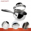 AVACRAFT Top Rated Tri-Ply Stainless Steel Saucepan with Glass Strainer Lid Two Side Spouts Ergonomic Handle Multipurpose Sauce Pan with Lid Sauce Pot Cooking Pot Tri-Ply Full Body 1.5 Quart