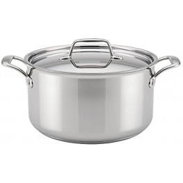 Breville Thermal Pro Stainless Steel Stock Pot Stockpot with Lid 8 Quart Silver