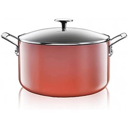 Granite Stone Cookware Nonstick Stock Pot Multipurpose Nonstick 5 Quart Pot Dutch Oven Pasta Pot Oven Safe Cooking Pot with Glass Lid Pot for Stew Sauce & Reheat Food Dishwasher Safe Coral
