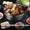 Hot Pot with Divider Stainless Steel Shabu Shabu Pot for Induction Cooktop Gas Stove Suitable for 4-5 Person 13 inch