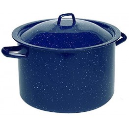 IMUSA USA 4-Quart Blue Speckled Enamel Stock Pot with Lid