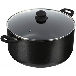 IMUSA USA Cookware 12.7Qt Charcoal Stock Pot w Gl 12.7-Quart Black