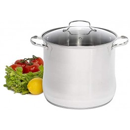 Laroma Stainless Steel Stock Pot Stockpot with Tempered Glass Steam Vented Lid 16 Quart