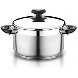 YBM Home 4 Quart Commercial Grade 18 10 Stainless Steel Stockpot with Cover Lid Induction Stovetop Compatible Cookware with Encapsulated Aluminum Core