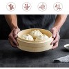 10 inch Bamboo Steamer Basket 2 Tier Natural Bamboo Steamer for Dumplings with Lid Contains 30 x Liners 2 Sets Chopsticks
