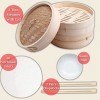 Bamboo Steamer 10 inch with 20 liners Steamer Basket Dumpling Steamer Bamboo Steamer Basket Steam Basket Steamer Cooking Dim Sum Steamer Bao Bun Steamer Dumpling Steamer Basket Bamboo Basket