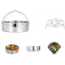 HapWay Stainless Steel Steamer Basket with Steam Rack trivet Compatible 5,6,8 qt Electric Pressure Cooker