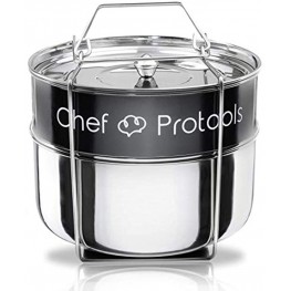 Instant Pot Stackable Steamer by Chef Protools InstaPot Accessory 6Qt Insert Pan HEAVY DUTY Food Steamer