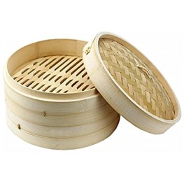 JapanBargain 2224 Large Chinese Bamboo Steamer Steaming Basket for Vegetable Seafood Dim Sum Dumpling Bun Egg  12-inch