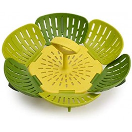 Joseph Joseph Bloom Steamer Basket Folding Non-Scratch BPA-Free Plastic and Silicone Green