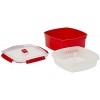 Sistema Microwave Collection Steamer Large 13.6 Cup Red BPA Free Cook and Serve Container Red