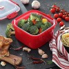 Tafura Microwave Vegetable Steamer. Microwavable Steamer Basket for Veggie Broccoli Fish. Steam Container w Vented Lid 2 Liter BPA Free